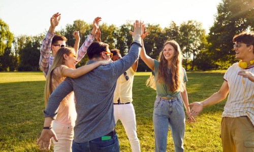 a group of people dancing
